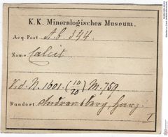 Etiketten zu Calcit (NHMW-MIN-Ab344)